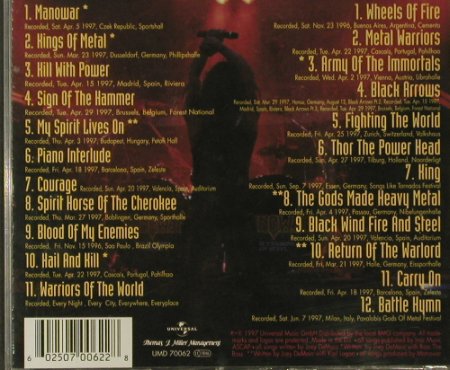 Manowar: Hell On Wheels Live, Universal(UMD 70062), EU, 1997 - 2CD - 95681 - 11,50 Euro