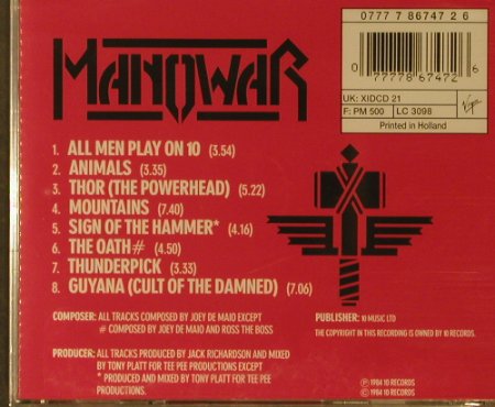 Manowar: Sign Of The Hammer, FS-New, 10 Rec.(7 86747 2), NL, 1984 - CD - 95869 - 10,00 Euro