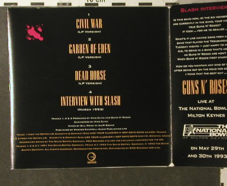 Guns N'Roses: The "Civil War" EP, Strictly Lim Ed, Geffen(GFSTD 43), UK, 1993 - CD5inch - 95886 - 10,00 Euro