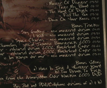 Holy Moses: Master of Disaster, FS-New, Armageddon, , 2006 Typ: CD Best.-Nr.: 96287 Preis: 10,00 Euro