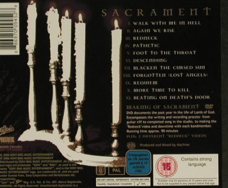 Lamb of God: Sacrament, Deluxe Edition, Sony(), EU, 2006 - CD/DVD - 97259 - 12,50 Euro