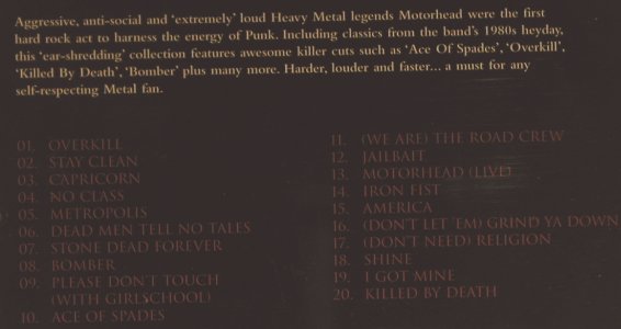 Motörhead: Essential Noize-The Very Best Of, Sanctuary(METRCD 158), EU, 2005 - CD - 97537 - 10,00 Euro