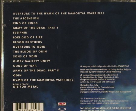 Manowar: Gods Of War, Magic Cirlcle Music(MCA 01201-2), EU, 2007 - CD - 98748 - 11,50 Euro