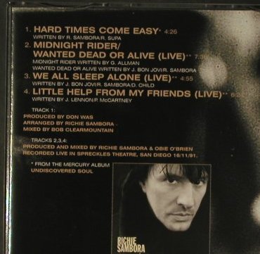 Sambora,Richie: Hard Times Come Easy+3 Live, Mercury(568 503-2), EU, 1998 - CD5inch - 98791 - 3,00 Euro