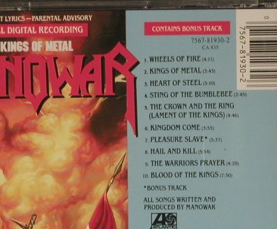 Manowar: Kings Of Metal, Atlantic(), D, 1988 - CD - 99105 - 10,00 Euro