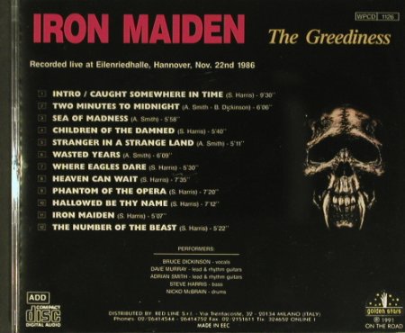 Iron Maiden: The Greendiness, Golden Stars/On the Road (WPCD 1126), EEC, 1991 Typ: CD Best.-Nr.: 99431 Preis: 15,00 Euro