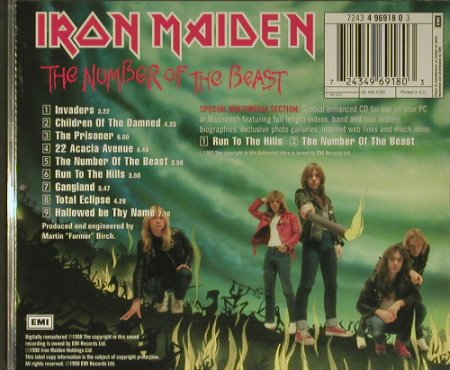 Iron Maiden: The Number Of The Beast, EMI(4 96918), EU, 1998 - CD - 99433 - 10,00 Euro