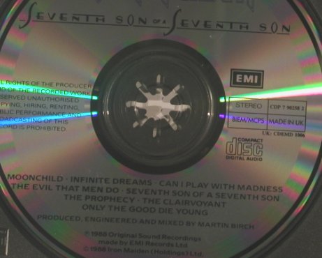 Iron Maiden: Seventh Son Of A Sevens Son, EMI (CDP 7 90258 2), EU, 1988 Typ: CD Best.-Nr.: 99436 Preis: 10,00 Euro