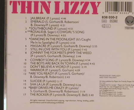 Thin Lizzy: Live And Dangerous, Vertigo(838 030-2), D, 1978 - CD - 99537 - 10,00 Euro