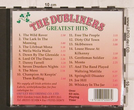 Dubliners: Greatest Hits, 20 Tr., Outlet Rec. (IRISH 007), IRE, 1990 Typ: CD Best.-Nr.: 81975 Preis: 10,00 Euro
