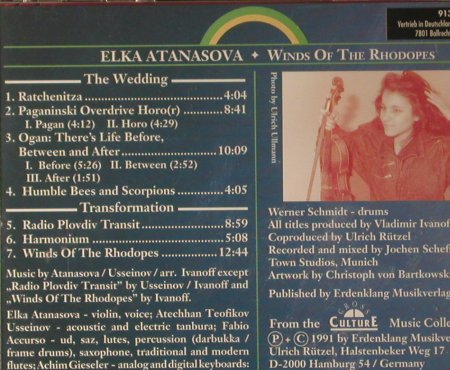 Atanasova,Elka: Winds Of The Rhodopes, Erdenklang(91350), D, 1991 - CD - 84086 - 7,50 Euro