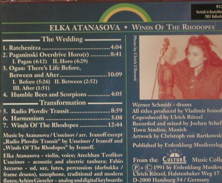 Atanasova,Elka: Winds Of The Rhodopes, Erdenklang (91350), D, 1991 Typ: CD Best.-Nr.: 84086 Preis: 7,50 Euro