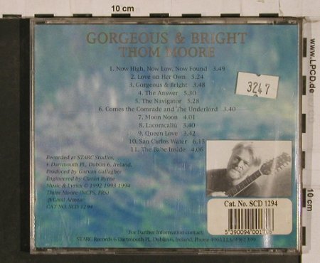 Moore,Thom: Gorgeous And Bright, Starc Rec (SDC 1294), IRE, 1994 Typ: CD Best.-Nr.: 84350 Preis: 6,00 Euro