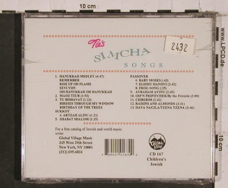 Tia: Simcha Songs, FS-New (Kletzmer), Global Village, CDN, 1993 Typ: CD Best.-Nr.: 84371 Preis: 12,50 Euro