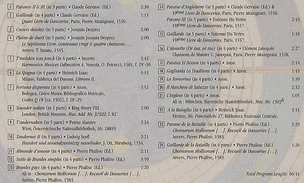 Ensemble Doulce Memoire: Renaissance Winds,16th CenturyMusic, Dorian Recordings (DOR-90261), US, 1999 Typ: CD Best.-Nr.: 92932 Preis: 12,50 Euro
