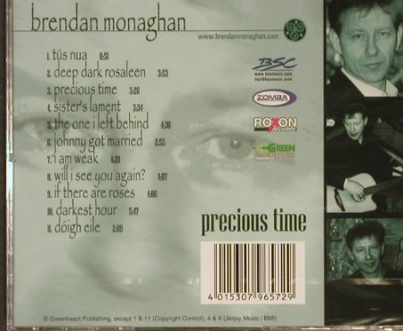 Monaghan,Brendan: Precious Time, FS-New, Greenheart (307.9657.2), EU Typ: CD Best.-Nr.: 92993 Preis: 6,00 Euro
