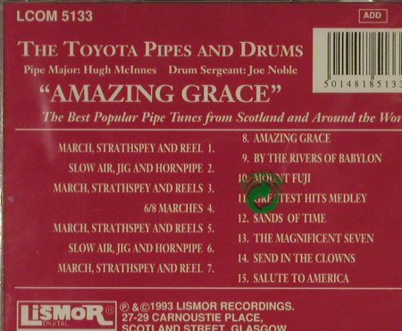 Toyota Pipes And Drums: Amazing Grace, FS-New, Lismor(), UK, 1993 - CD - 95357 - 7,50 Euro