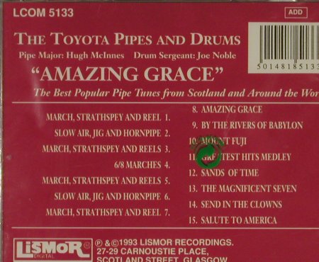 Toyota Pipes And Drums: Amazing Grace, FS-New, Lismor, UK, 1993 Typ: CD Best.-Nr.: 95357 Preis: 7,50 Euro