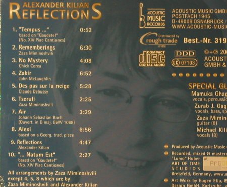 Kilian,Alexander: Reflections, Digi, FS-New, Acoustic Music (319.1328.2), D, 2004 Typ: CD Best.-Nr.: 95956 Preis: 7,50 Euro