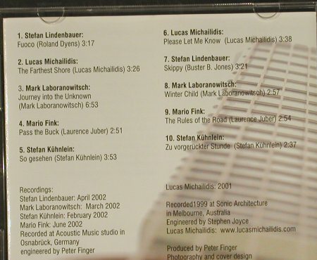 V.A.New Strings 2001: Stefan Lindenbauer..Stefan Kühnlein, Acoustic Music (AG 004), D, 2002 Typ: CD Best.-Nr.: 97459 Preis: 4,00 Euro