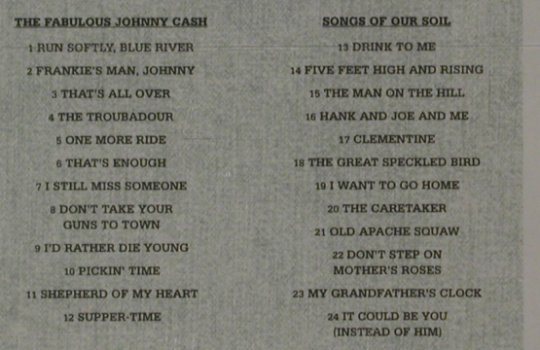 Cash,Johnny: The Fabulous J.C/Songs of the Soil, Columbia(494896 2), UK,2on1, 1999 - CD - 80258 - 7,50 Euro