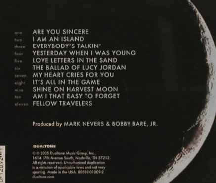 Bare,Bobby: The Moon was Blue, Dualtone Music(), US, 2005 - CD - 83860 - 7,50 Euro
