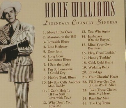 Williams,Hank: Legendary Country Singers, 12 Tr., Time Life(C26300GG53), EU FS-New, 2002 - CD - 95292 - 10,00 Euro