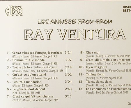 Ventura,Ray: Les Annees Frou-Frou, Best-France, Bella Musica(BFD 1007), F, 1985 - CD - 52123 - 5,00 Euro