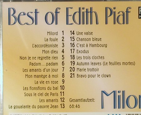 Piaf,Edith: Milord - Best of Edit Piaf, FS-New, Zounds Gold(), D, 1997 - CD - 94551 - 12,50 Euro