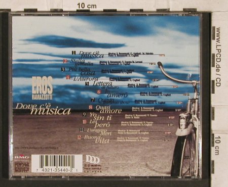 Ramazotti,Eros: Dove C'E Musica, BMG(), EEC, 1996 - CD - 83268 - 6,00 Euro