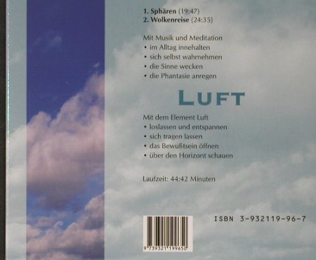 V.A.Musik und Meditation: Luft, Digi, kwadrat, , 1998 Typ: CD Best.-Nr.: 52106 Preis: 5,00 Euro