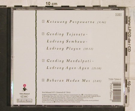 V.A.Javanese Court Gamelan: 4 Tr., '71, Elektra Nonesuch, D, 1991 Typ: CD Best.-Nr.: 83514 Preis: 7,50 Euro