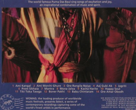 Purna Das Baul & Bapi: Songs Of Love And Ecstasy, Real World (WScd 006), UK, 1996 Typ: CD Best.-Nr.: 84029 Preis: 7,50 Euro