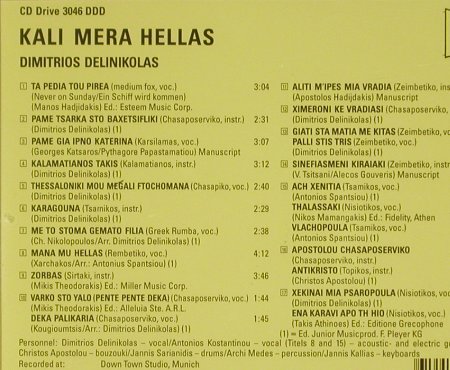 Delinikolas,Dimitros: Kali Mera Hellas,Sirtaki, JMP/Drive(3046), D, 1988 - CD - 84052 - 7,50 Euro