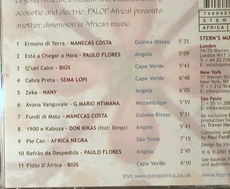 V.A.Palop Africa!: Angola, Cap Verde...11 Tr., Stern's Music (STEW46CD), D, 2001 Typ: CD Best.-Nr.: 84088 Preis: 7,50 Euro