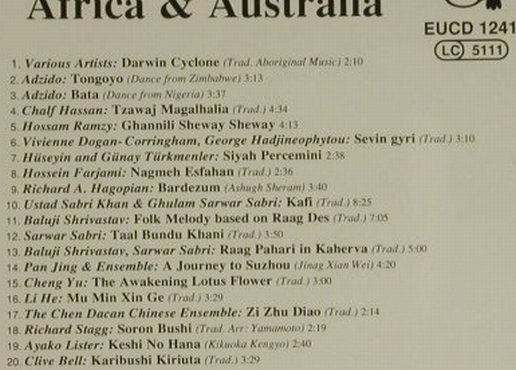 V.A.20 Best o.Asia,Africa,Australia: 20 Tr., ARC(), A, 1993 - CD - 84108 - 6,00 Euro
