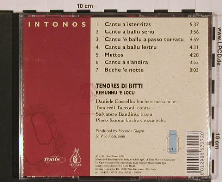 Tenores Di Bitti: Intonos, recommendet by Frank Zappa, Robi Droli, I, 1994 Typ: CD Best.-Nr.: 84109 Preis: 10,00 Euro