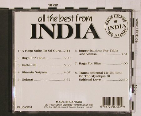 V.A.All the Best from India: 8 Classical Ragas, Cluc (CLUC CD54), CDN Typ: CD Best.-Nr.: 84177 Preis: 5,00 Euro