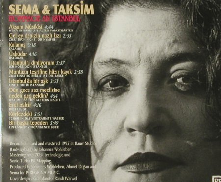 Sema &Taksim: Hommage an Istanbul, FS-New, Peregrina Music (PM 50071), , 1997 Typ: CD Best.-Nr.: 93963 Preis: 14,00 Euro