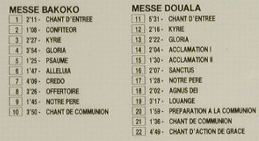 V.A.African Masses Cameroun: Messe Bakoko, Douala, Playa Sound, F, FS-New, 1990 Typ: CD Best.-Nr.: 94323 Preis: 10,00 Euro
