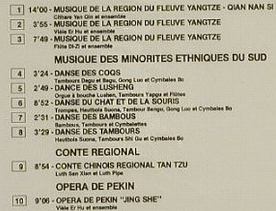 V.A.China: Classical,Southern Etnic,Peking, Playa Sound, F, FS-New, 1990 Typ: CD Best.-Nr.: 94330 Preis: 10,00 Euro