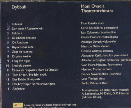 Ovadia,Moni - Theaterorchester: Dybbuk, FS-New, Arpa (SSB 003), I, 1996 Typ: CD Best.-Nr.: 94586 Preis: 10,00 Euro
