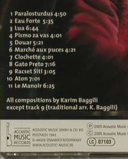 Baggili,Karim: Douar, FS-New, Acoustic Music (319.1363.2), D, 2005 Typ: CD Best.-Nr.: 94884 Preis: 10,00 Euro