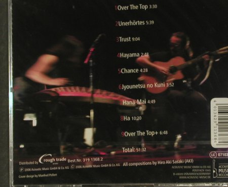 Aki & Kuniko: Over The Top, FS-New, Acoustic Music (319.1368.2), D, 2006 Typ: CD Best.-Nr.: 94886 Preis: 10,00 Euro