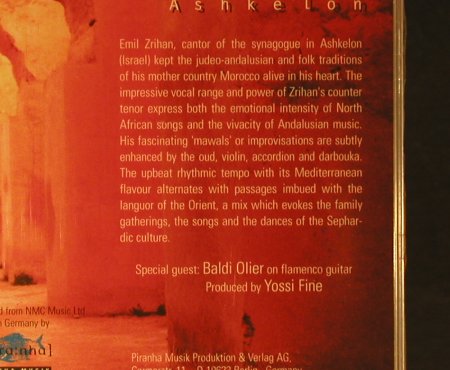 Zrihan,Emil: Ashkelon-Jewish Music fr.Morocco, Piranha, D, FS-New Typ: CD Best.-Nr.: 94920 Preis: 11,50 Euro