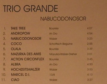 Trio Grande: Nabucodonosor, Spielleute (CD 9005), D, 1994 Typ: CD Best.-Nr.: 98477 Preis: 12,50 Euro
