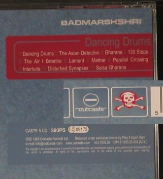 Badmarsh & Shri: Dancing Drums, Outcaste, EU, 1998 Typ: CD Best.-Nr.: 98539 Preis: 10,00 Euro