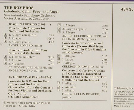 Romeros: Rodrigo, Concerto de Aranuez, Mercury(434 369-2), D, 1996 - CD - 58714 - 7,50 Euro