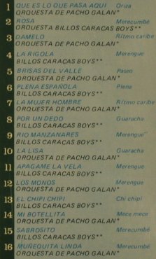 Billo's Caracas Boys & Pacho Galan: Con Victor Pineros, Tropical (D16096), Columbia, 1991 Typ: CD Best.-Nr.: 80382 Preis: 10,00 Euro