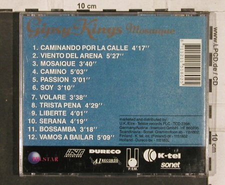 Gipsy Kings: Mosaique, Telstar, NL, 1989 Typ: CD Best.-Nr.: 83116 Preis: 6,00 Euro